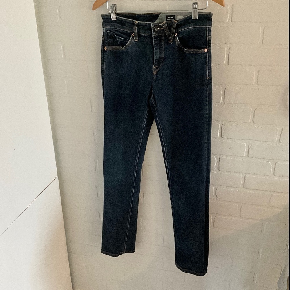 Volcom Y2K Dark Wash Straight Leg Jeans Skater Grunge Sz 30 - Picture 3 of 9